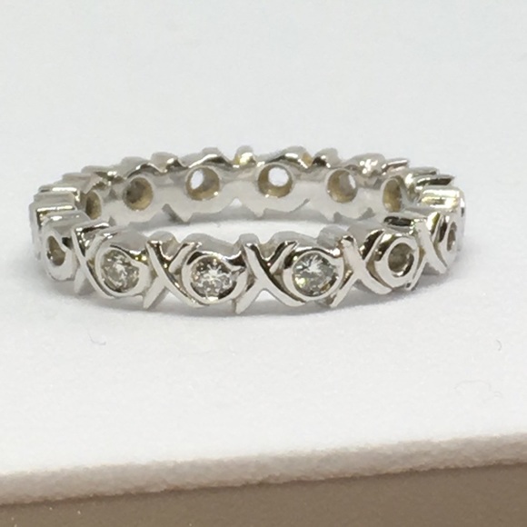 Tiffany & Co. Jewelry 8k White Gold Tiffany Co Diamond Love Xo Ring